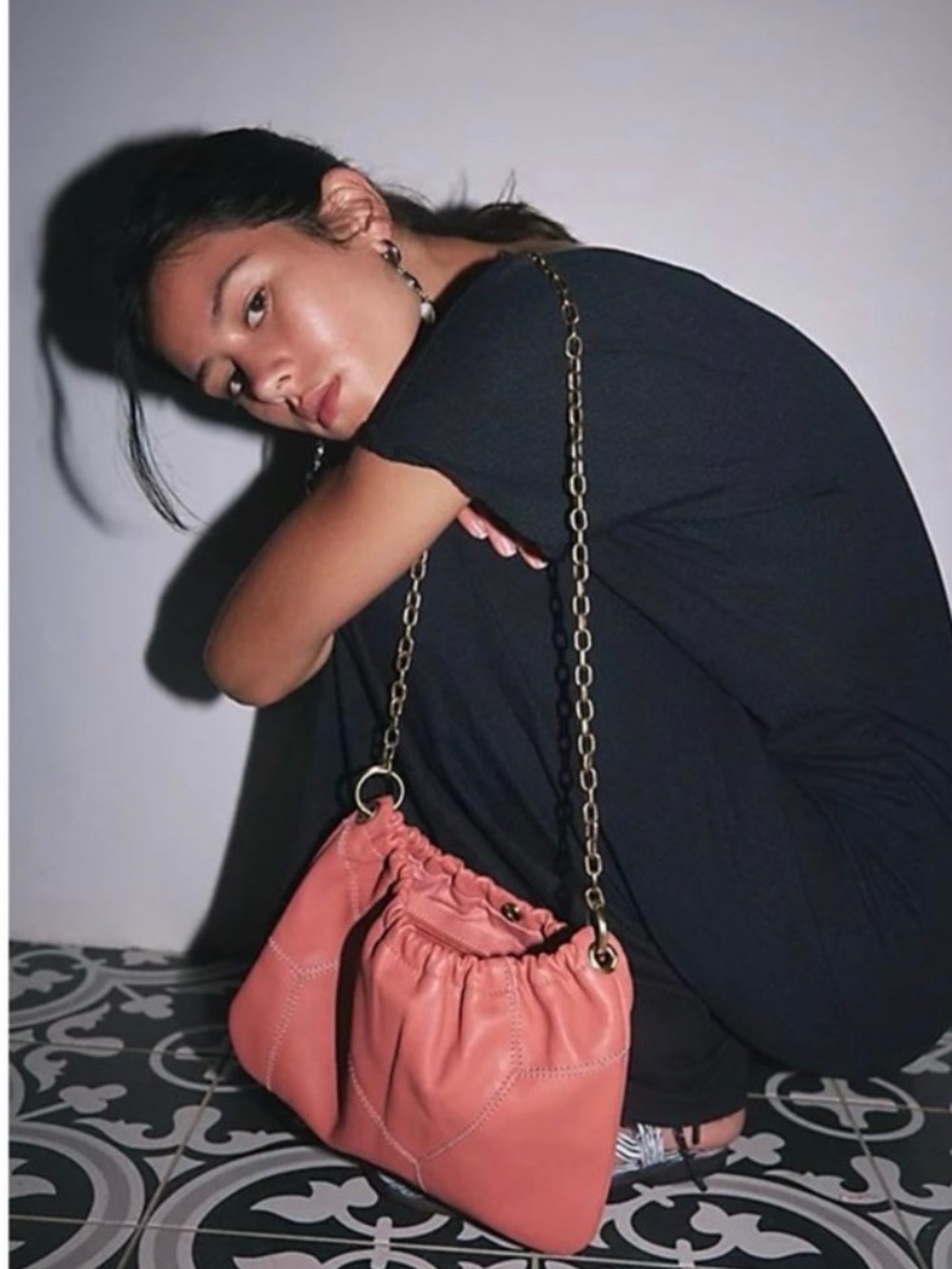 Free People Something Good Shoulder Bag Dusk Coral color